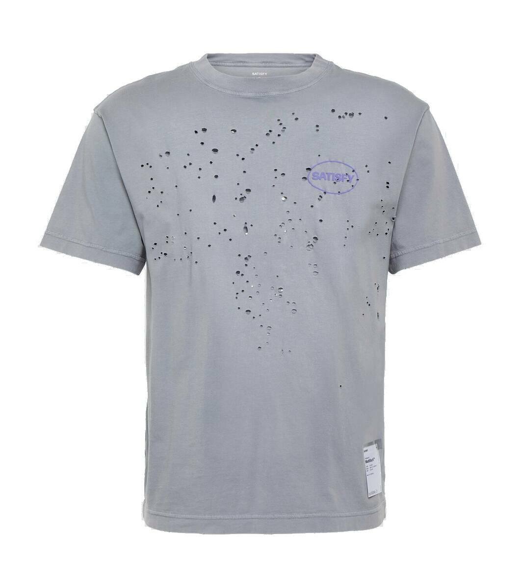 Photo: Satisfy Mothtech distressed cotton jersey T-shirt