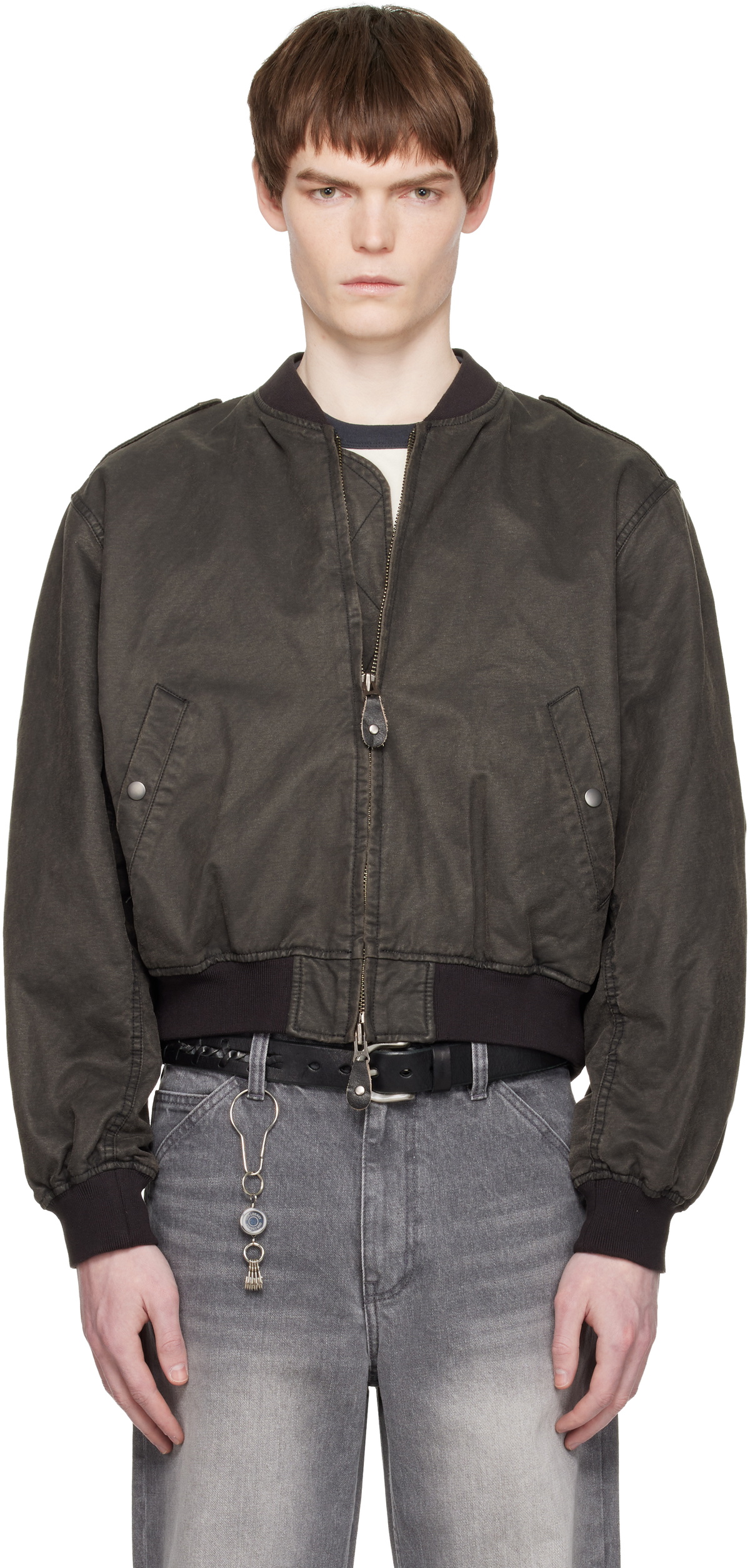 COOR Brown Stone Washed L2B Bomber Jacket
