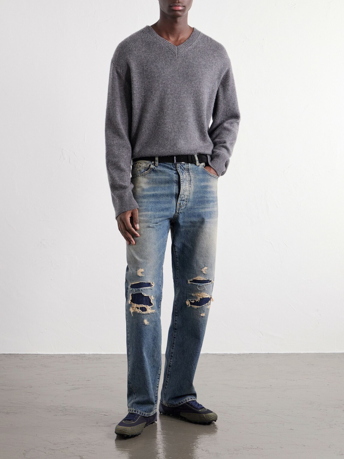 Maison Margiela - Straight-Leg Distressed Jeans - Blue