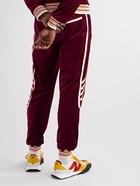 Casablanca - Racing Tapered Striped Velour Track Pants - Burgundy