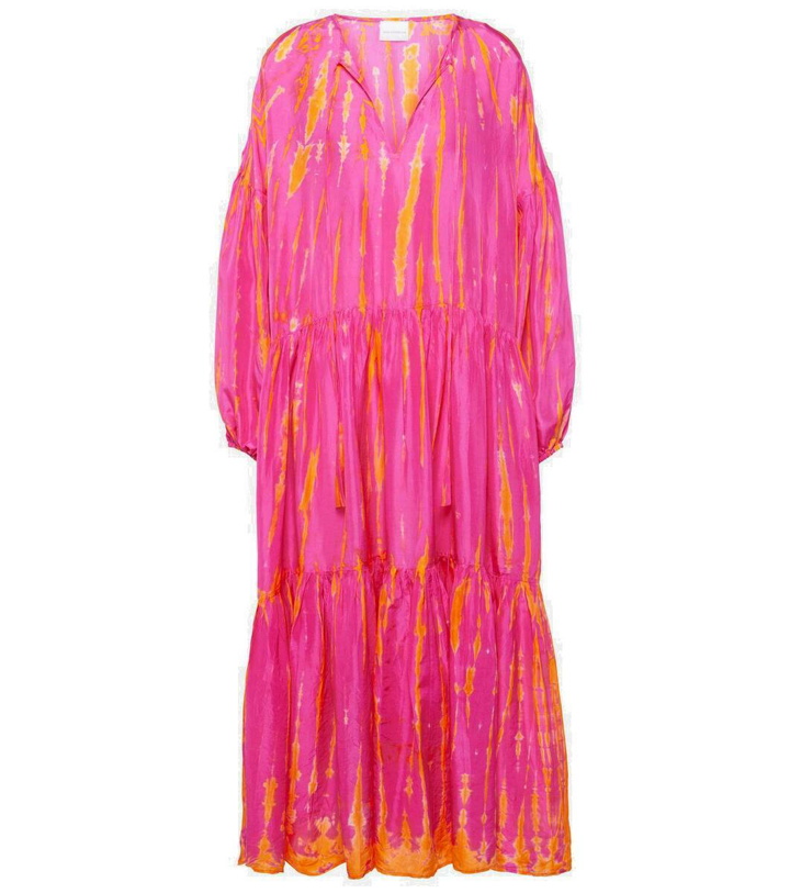 Photo: Anna Kosturova Amelia tie-dye tiered silk midi dress