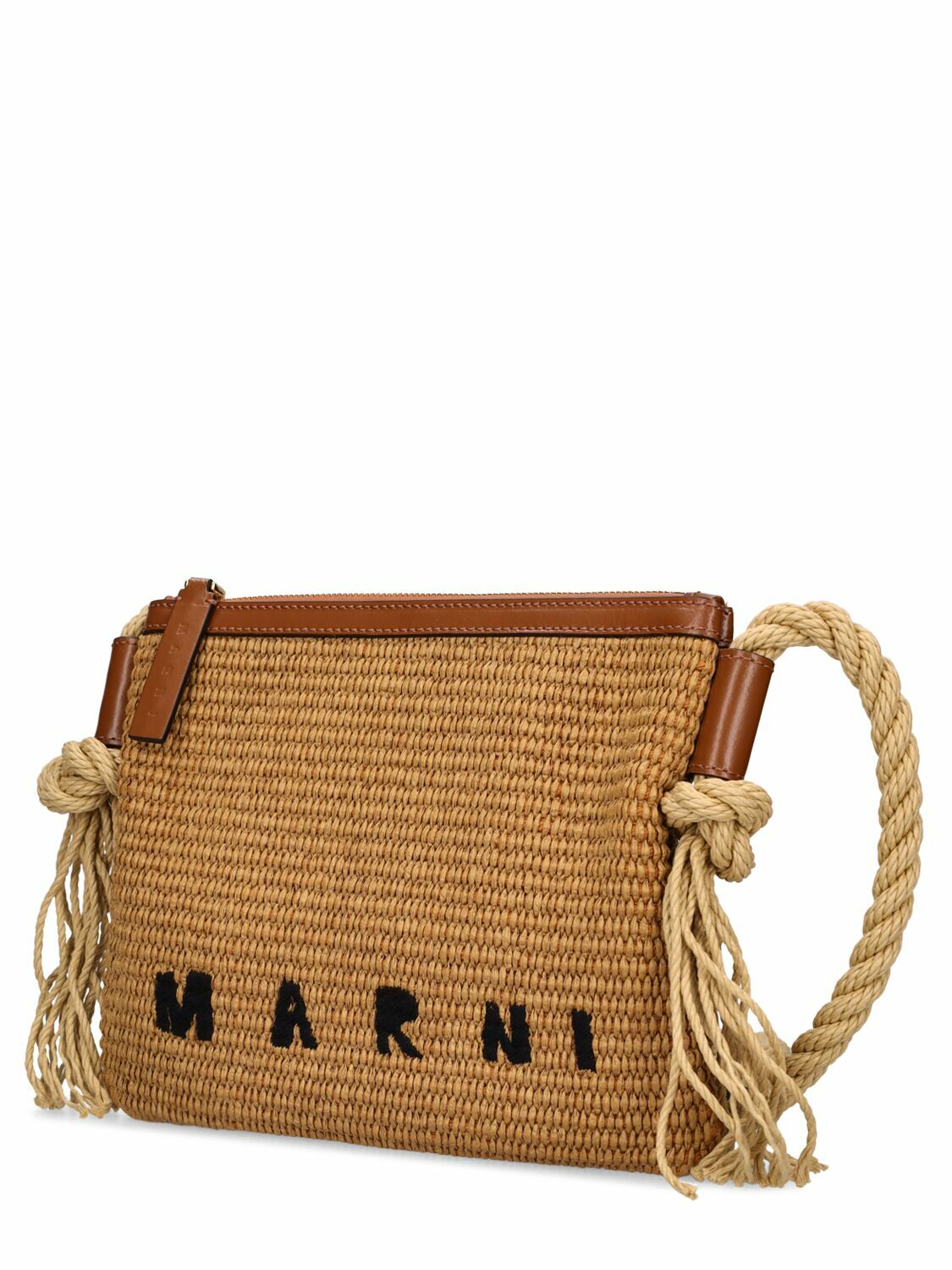 MARNI - Marcel Raffia Effect Zip Crossbody Bag Marni