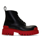 Balenciaga Black and Red Strike Boots