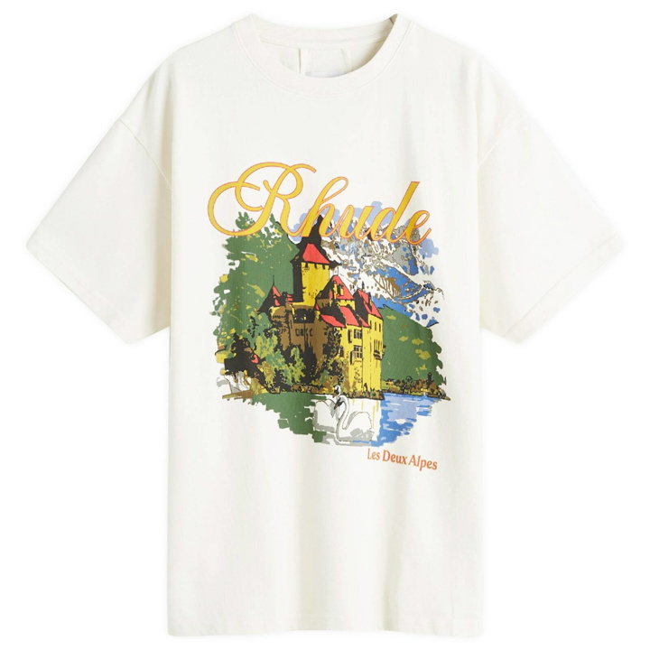 Photo: Rhude Men's Chateaux Alpes T-Shirt in Vintage White