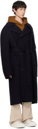 Recto Navy Kuse Oversized Coat