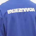 Balenciaga Men's Reverse Back Logo T-Shirt in Indigo/Dirty White