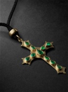 Jacquie Aiche - Gothic Gold, Emerald and Cord Necklace