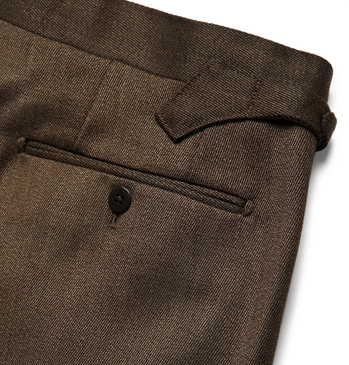Beams F - Wool-Twill Suit Trousers - Brown