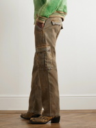 Guess USA - Gusa Straight-Leg Distressed Cotton-Twill Cargo Trousers - Brown