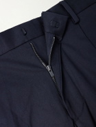 NN07 - Tapered Pleated Organic Cotton-Blend Twill Trousers - Blue