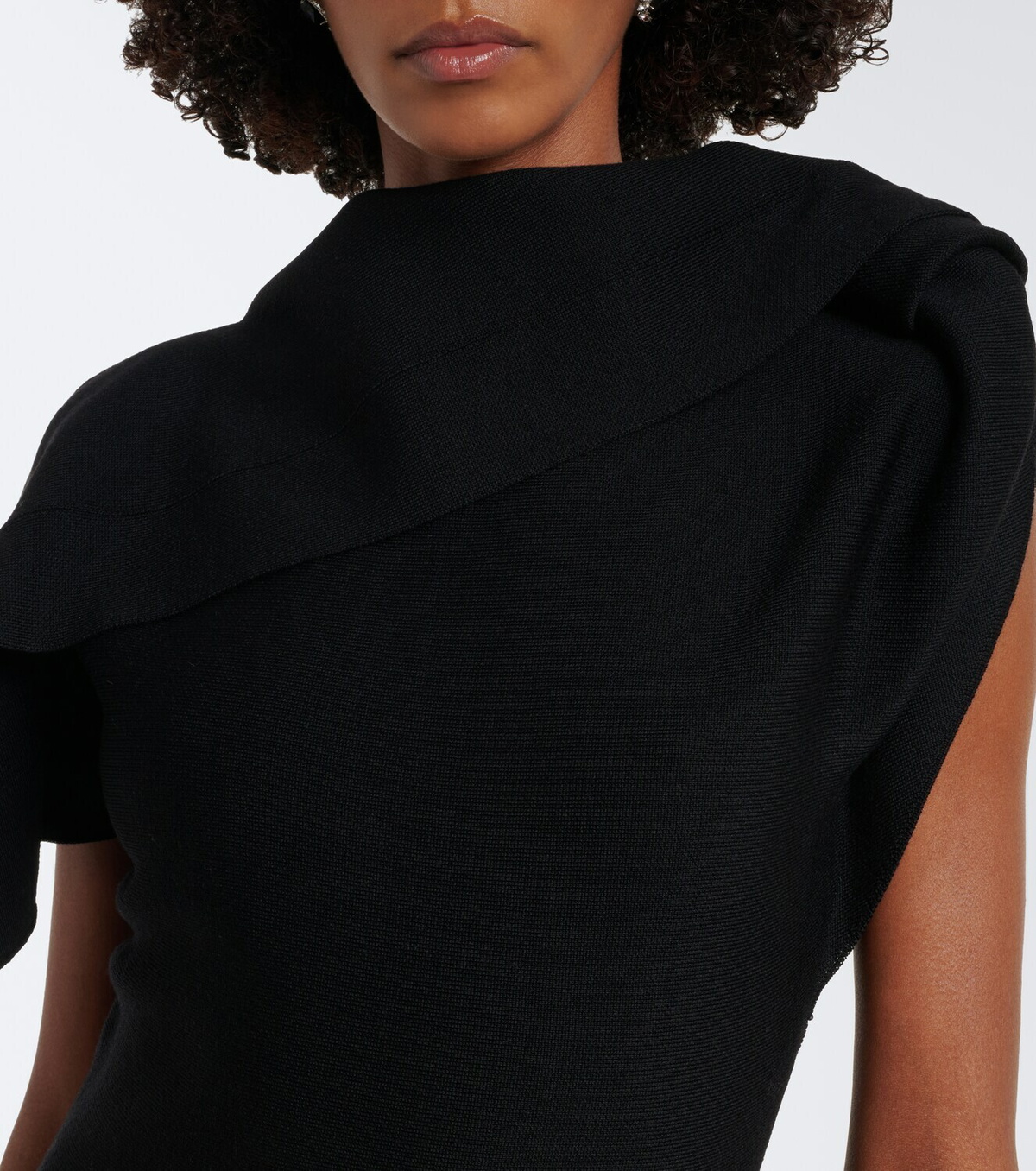 Oscar de la Renta Draped wool-blend midi dress