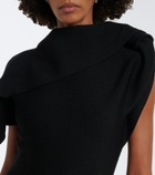 Oscar de la Renta Draped wool-blend midi dress