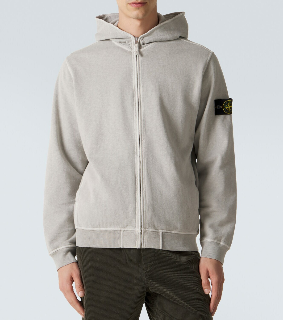 Stone Island Cotton jersey zip-up hoodie