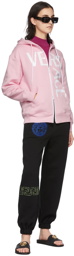 Versace Pink Logo Zip Hoodie