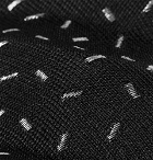 SAINT LAURENT - 4cm Metallic Embroidered Woven Tie - Black