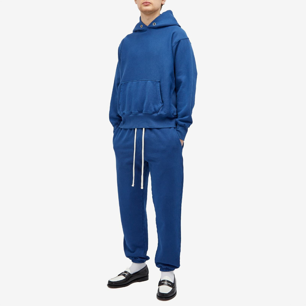 Les Tien Men's Heavyweight Classic Sweat Pants in Washed Blue 42