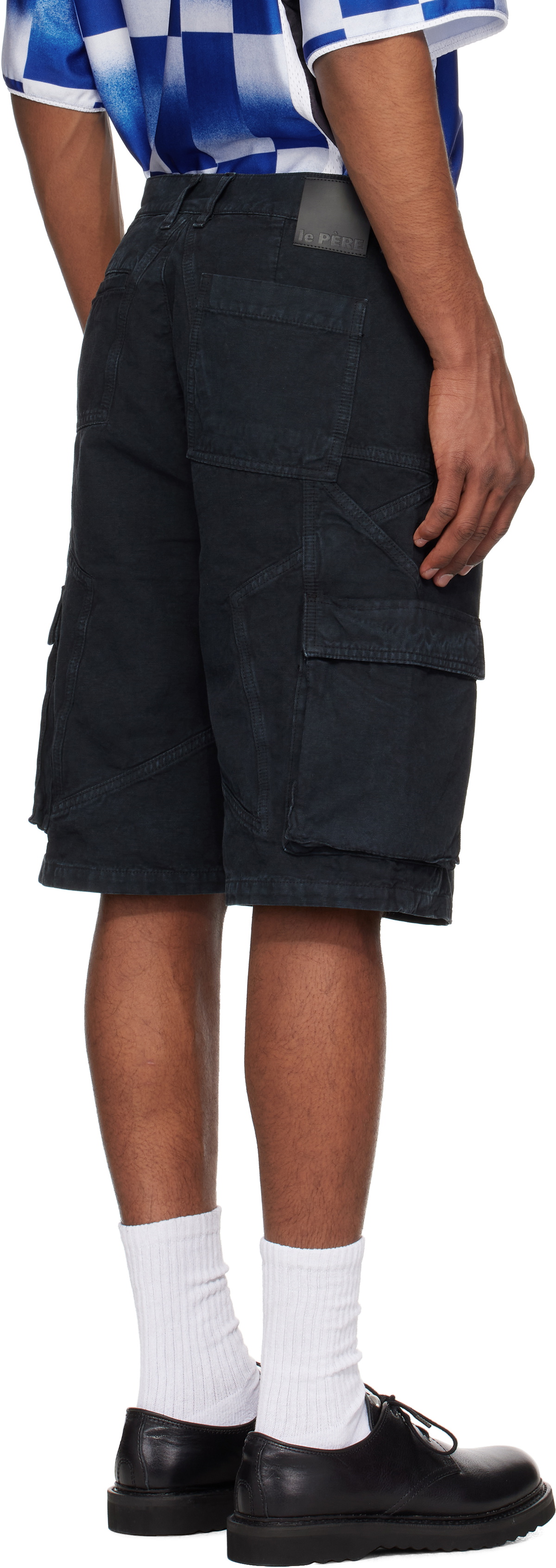 le PÈRE Black Star Drover Cargo Shorts