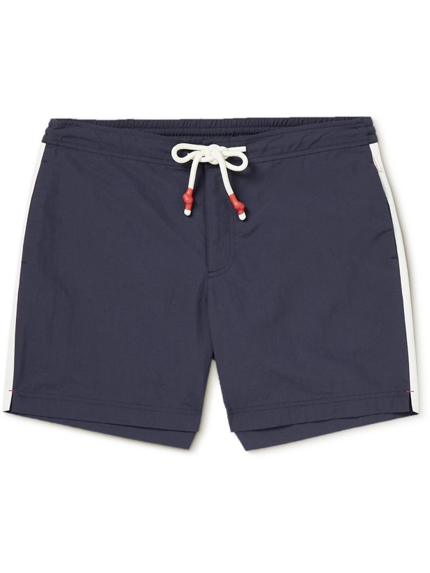 Photo: Orlebar Brown - Standard Striped Mid-Length Swim Shorts - Blue