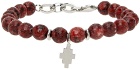 Marcelo Burlon County of Milan Red Cross Beads Bracelet