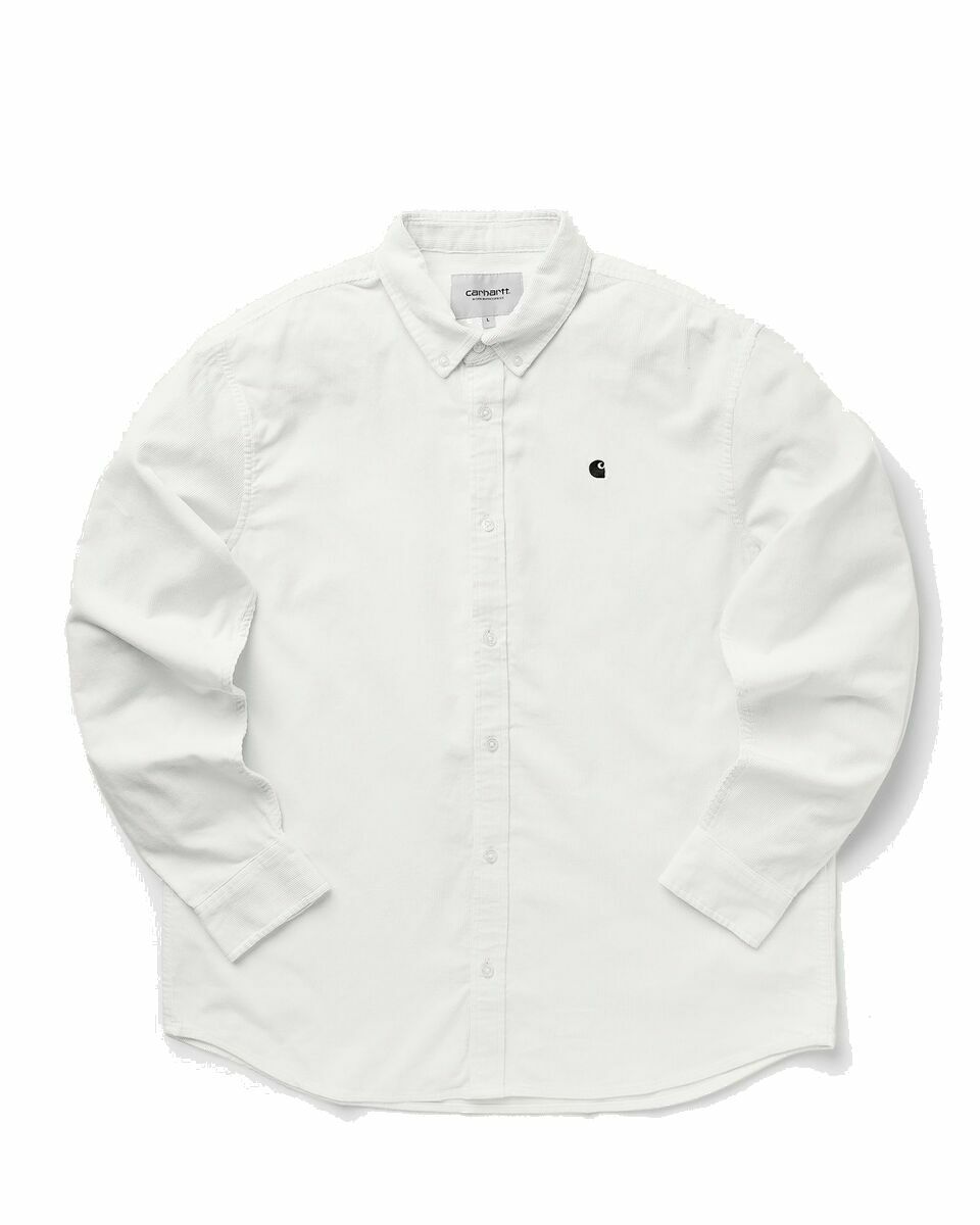 Photo: Carhartt Wip Madison Fine Cord Shirt White - Mens - Longsleeves