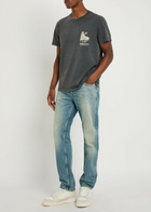 Nudie Jeans Roy Ghost-print Washed Cotton T-shirt Charcoal