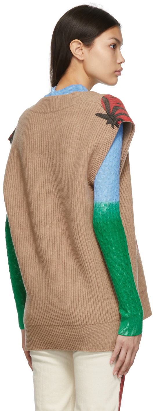 Intarsia Sweater Vest in Beige - JW Anderson