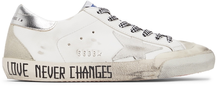 Photo: Golden Goose White & Silver Penstar Super-Star Classic Sneakers