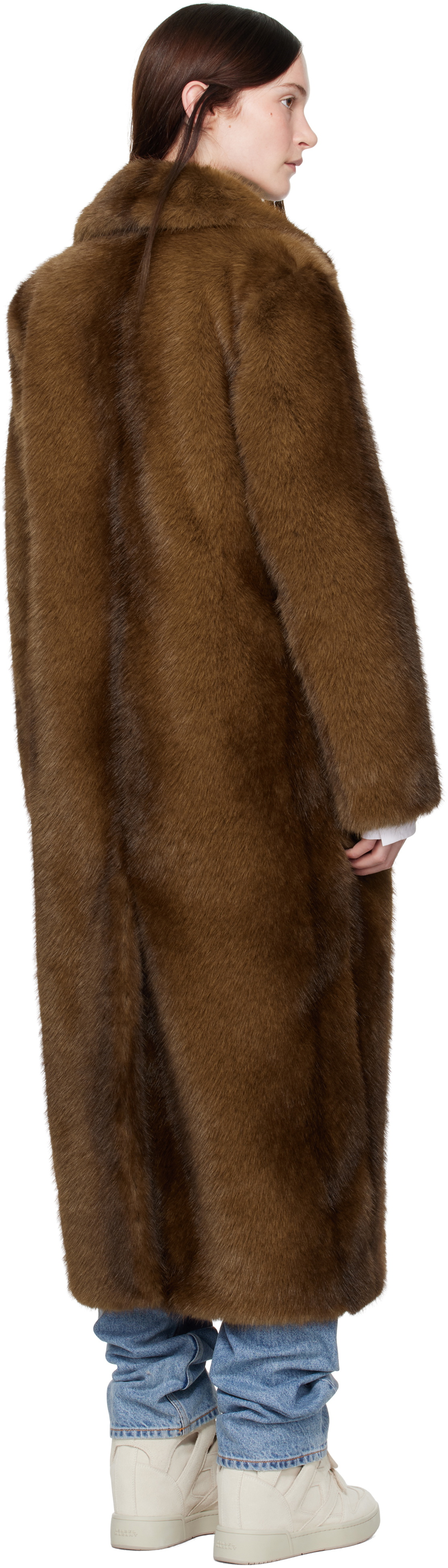 Stand Studio Brown Nora Faux-Fur Coat Stand Studio