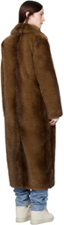 Stand Studio Brown Nora Faux-Fur Coat