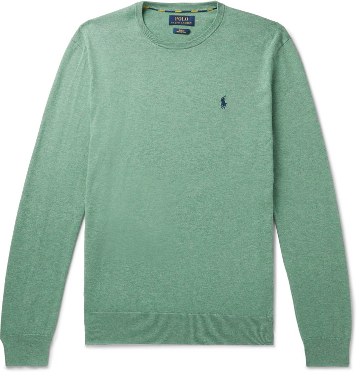 Photo: Polo Ralph Lauren - Logo-Embroidered Pima Cotton Sweater - Green