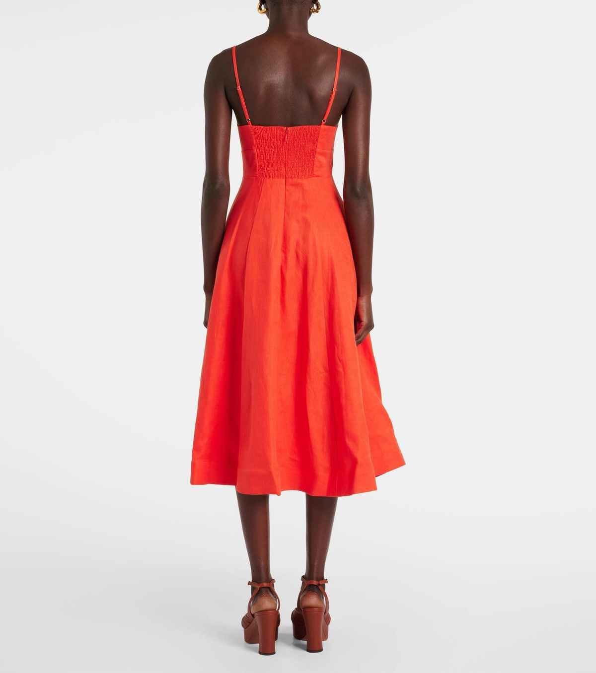 【Zimmermann】Crush bow-detail linen midi dress Zimmermann Crush bow-detail linen midi dress Zimmermann