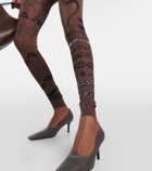 Jean Paul Gaultier x KNWLS printed mesh leggings