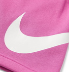 Nike - Sportswear Club Fleece-Back Cotton-Blend Jersey Drawstring Shorts - Pink