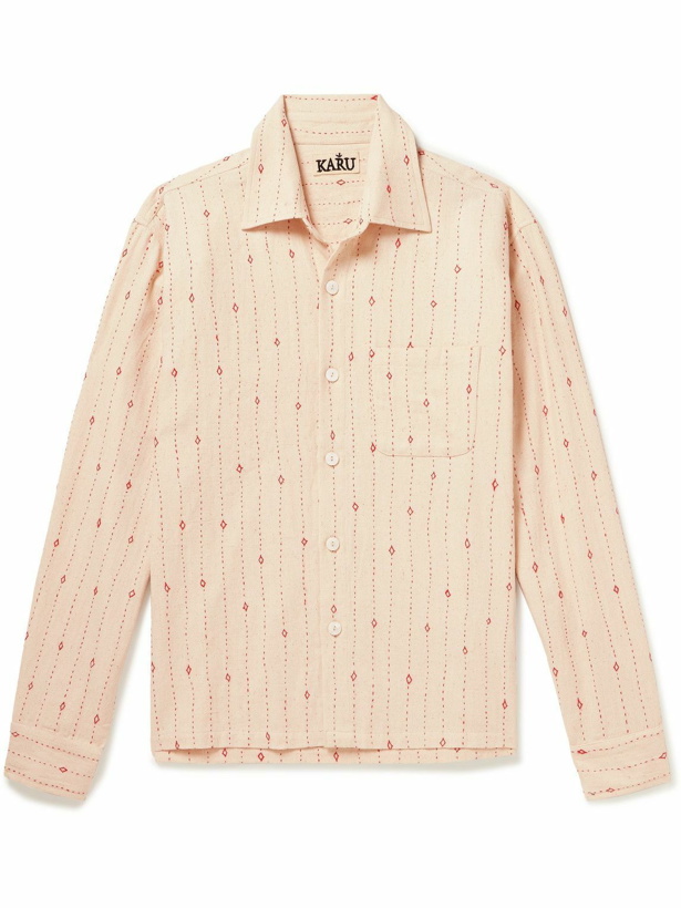 Photo: Karu Research - Embroidered Cotton Shirt - Neutrals