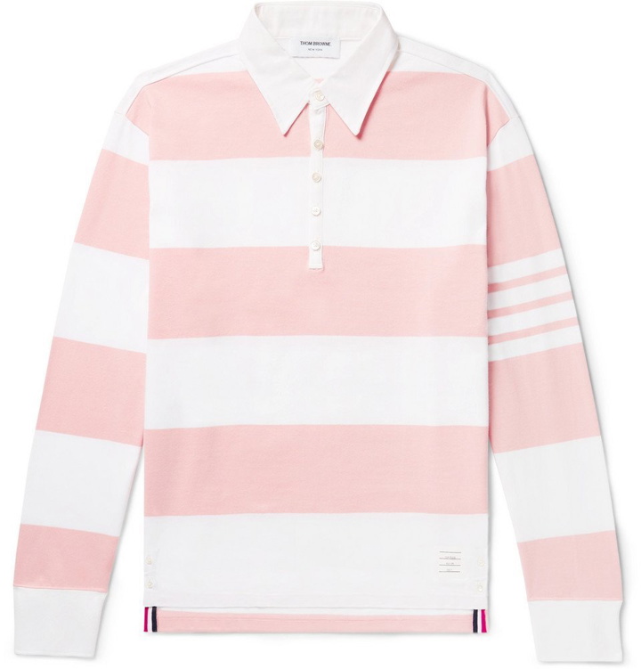 Photo: Thom Browne - Striped Cotton Polo Shirt - Men - Pink