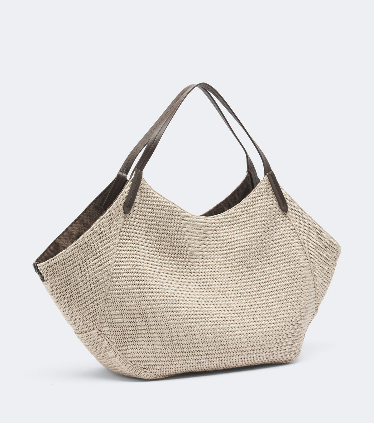Brunello Cucinelli Reversible raffia-effect shopper