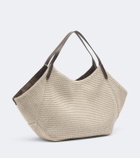 Brunello Cucinelli Reversible raffia-effect shopper