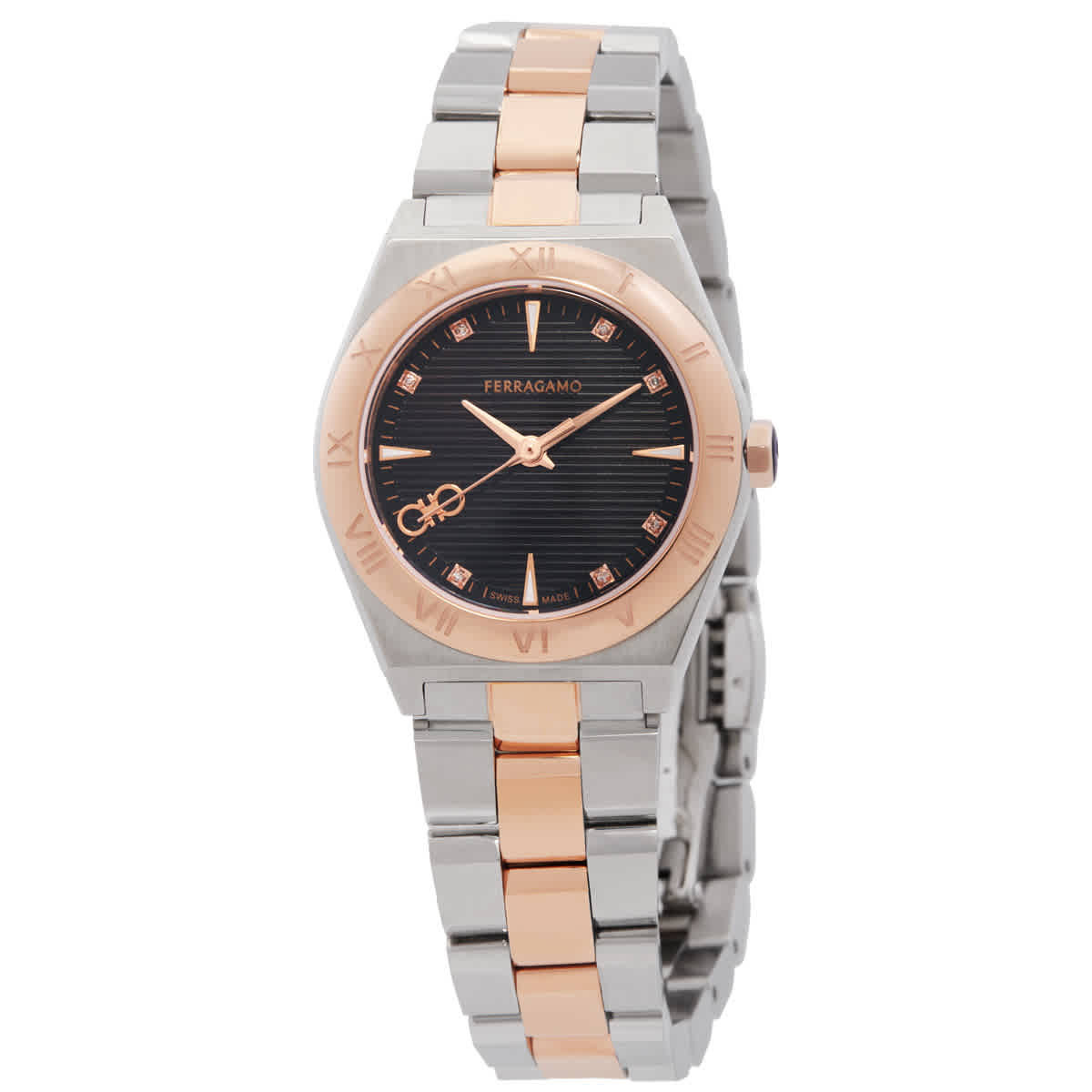Ferragamo Vega Upper East Quartz Diamond Ladies Watch SFKY00423
