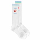 Casablanca Women's Ribbed Basketball Sock in White