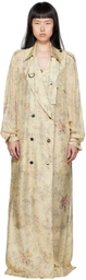 Dries Van Noten Off-White Floral Trench Coat