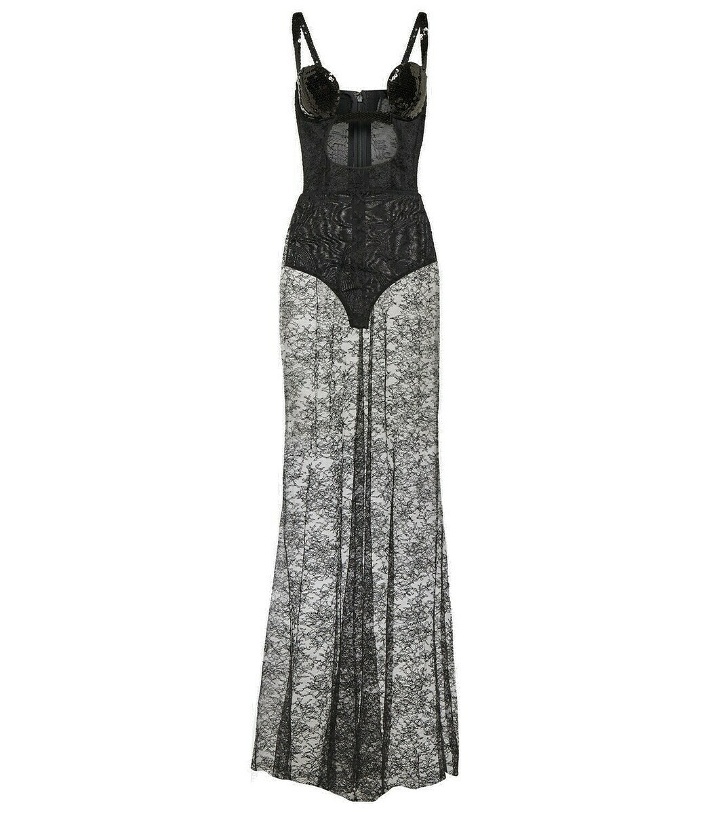 Photo: Nensi Dojaka Cutout sequined lace-trimmed gown