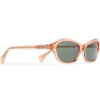 Sun Buddies - Wesley Oval-Frame Acetate Sunglasses - Orange