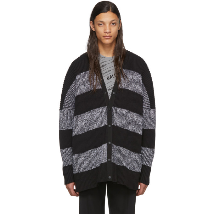 Photo: Balenciaga Black and White Stripey Cardigan