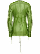 CHRISTOPHER ESBER - Silk Chiffon Open Blouse Shirt & Bra Set