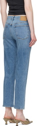 rag & bone Blue Straight Harlow Mid Rise Ankle Jeans