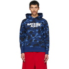 BAPE Navy Color Camo Pullover Hoodie