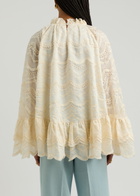 Lug Von Siga Kirke Embroidered Cotton-blend top Ecru