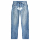A Bathing Ape Men's Twin Star Relaxed Fot Jeans in Light Indigo