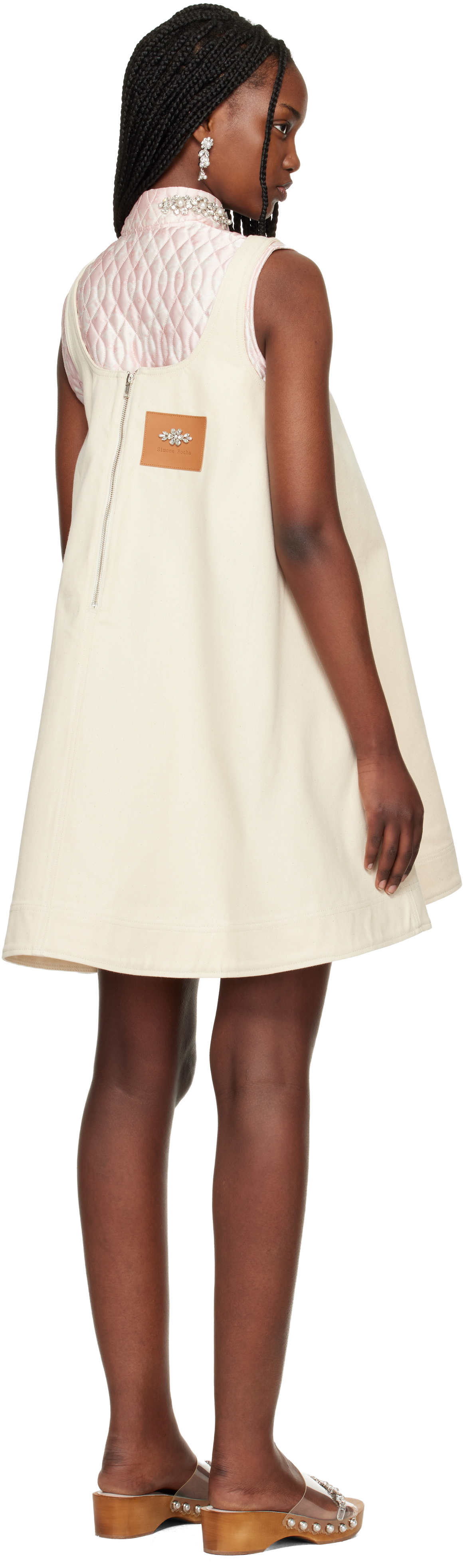 Simone Rocha Beige A-Line Minidress