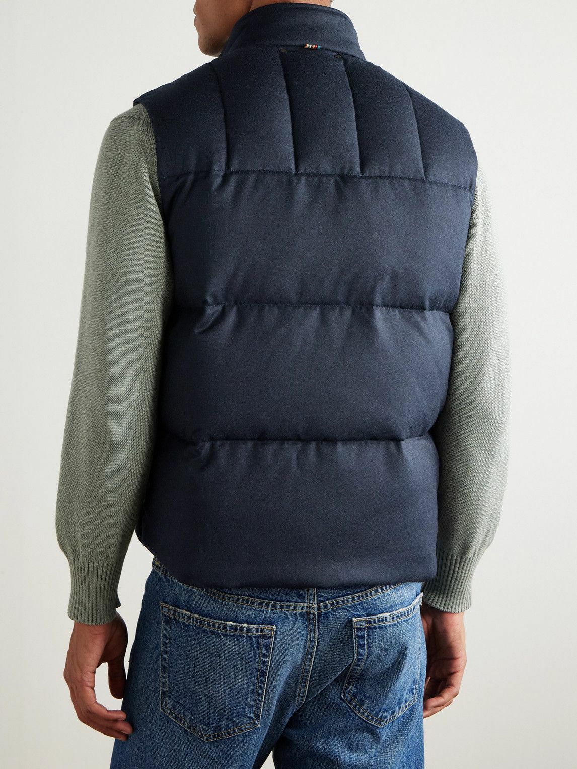 Paul Smith - Quilted Wool and Cashmere-Blend Down Gilet - Blue